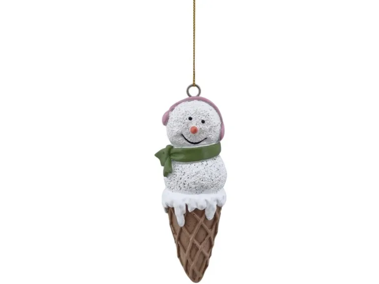 Dekofigur Pfefferkuchen Anhänger Schneemann 11,5 cm