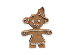 Dekofigur Pfefferkuchenfrau angebissen 21 cm