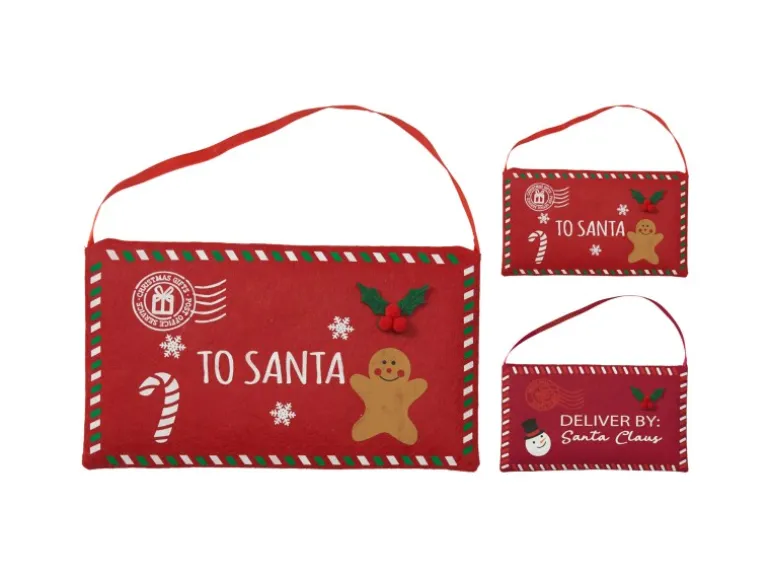 Deko-Filzumschlag zum Aufhängen Polyester 28 cm x 16 cm Rot 2-fach Sortiert