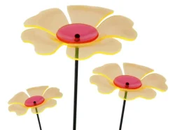 Deko-Gartenstecker Lichtspiel Mohnblume im 3er-Set Serie 2