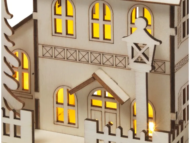 Dekohaus 3 LEDs Warmweiß
