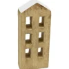 Deko-Haus aus Mangoholz 20 cm Natur-Weiß