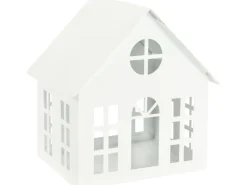 Deko-Haus für Teelicht 10 cm x 9,5 cm x 8,2 cm Weiß