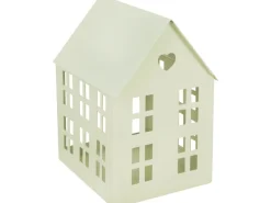 Deko-Haus für Teelicht 13 cm x 10 cm x 8 cm Beige
