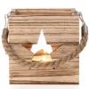 Deko-Holzbox Stern mit Glaswindlicht 12 cm Holz