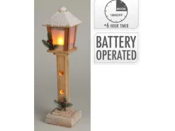 Deko-Laterne mit LED 12 cm x 12 cm x 52 cm Natur