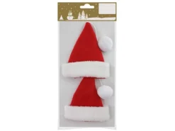 Deko-Nikolausmütze Weiß Rot 11 cm 2 Stück