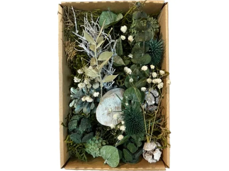 Dekoration Decomix in Craft Box 22 cm x 15 cm x 5 cm Grün-Weiß