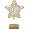 Deko-Stern aus Makramee-Mangoholz 24 cm Beige-Natur