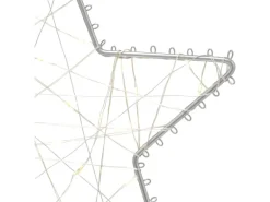 Deko-Stern Metall Silber Matt mit LED-Beleuchtung Warmweiß 20 cm x 5 cm x 30 cm