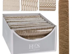 Dekostoff Champagner 3-fach sortiert