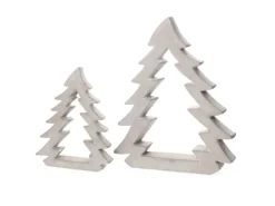 Deko-Tanne 25 cm x 31 cm Grau-Weiß