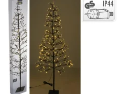 Deko-Tannenbaum mit LED 18,2 cm x 150 cm Schwarz