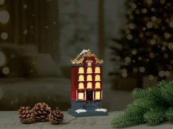 Deko-Weihnachtshaus mit LED-Beleuchtung 4-fach sortiert