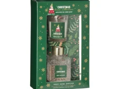 Diffuser-Set mit Kerze Vanille Winterbeere Mistelzweig 3-fach Sortiert