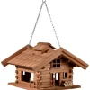 Dobar Vogelhaus Appenzell im Berghütten-Design 37 x 37 x 26 cm Braun FSC®