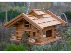 Dobar Vogelhaus Appenzell im Berghütten-Design 37 x 37 x 26 cm Braun FSC®