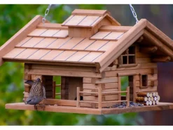 Dobar Vogelhaus Appenzell im Berghütten-Design 37 x 37 x 26 cm Braun FSC®