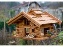 Dobar Vogelhaus Appenzell im Berghütten-Design 37 x 37 x 26 cm Braun FSC®