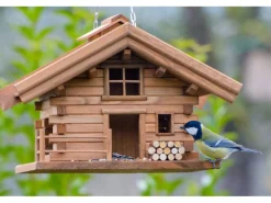 Dobar Vogelhaus Appenzell im Berghütten-Design 37 x 37 x 26 cm Braun FSC®