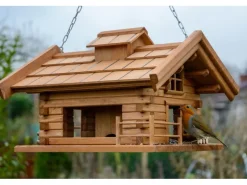 Dobar Vogelhaus Appenzell im Berghütten-Design 37 x 37 x 26 cm Braun FSC®