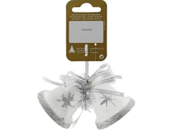 Doppelglocke zum Aufhängen 5 cm Weiß