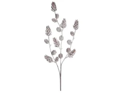 DPI Zapfen-Zweig mit Schnee und Eis 58 cm Weiß-Braun