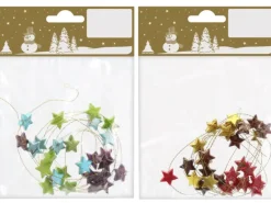 Drahtgirlande mit Kunststoff-Sternen 2 Arten 150 cm