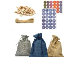 DuneDesign DIY Adventskalender Zum Selbst Befüllen 24 Geschenk-Säckchen Blau