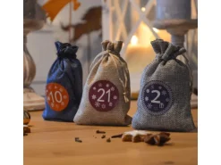 DuneDesign DIY Adventskalender Zum Selbst Befüllen 24 Geschenk-Säckchen Blau
