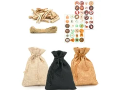 DuneDesign DIY Adventskalender Zum Selbst Befüllen 24 Geschenk-Säckchen Braun