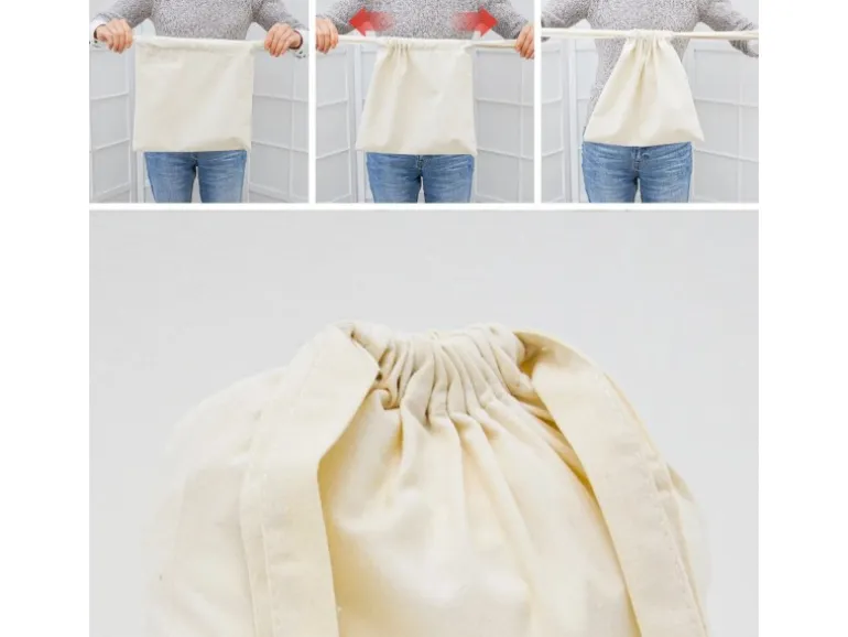 DuneDesign 4er Set Nordic Geschenk Stoffbeutel 32 x 32 cm für Weihnachten