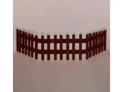 ECD Germany Deko Holz Zaun mit LED in Rot 90 x 21 cm Batteriebetrieben Mini Zaun