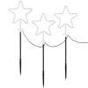 ECD Germany 3er Set Gartenstecker Stern H58 cm Außen für Weihnachten