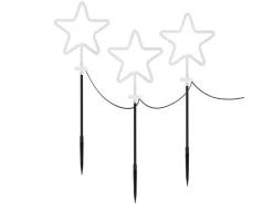 ECD Germany 3er Set Gartenstecker Stern H58 cm Außen für Weihnachten