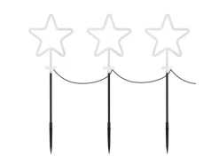 ECD Germany 3er Set Gartenstecker Stern H58 cm Außen für Weihnachten