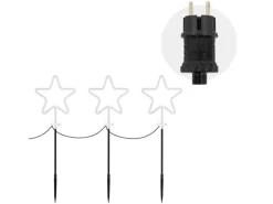 ECD Germany 3er Set Gartenstecker Stern H58 cm Außen für Weihnachten