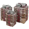 ECD Germany 3Er Set LED Geschenkboxen Braun Rattan Geschneit mit Timer