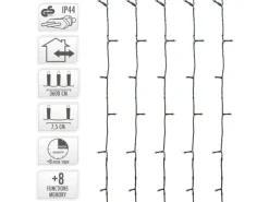ECD Germany LED Cluster Lichterkette 36m 480LED Kaltweiß Timer 8 Modi