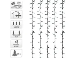 ECD Germany LED Cluster Lichterkette Extra Warmweiß 1500LED 30m 8 Programm IP44