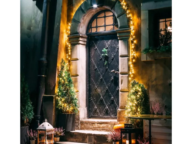 ECD Germany LED Cluster Lichterkette Extra Warmweiß 1500LED 30m 8 Programm IP44