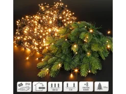 ECD Germany LED Cluster Lichterkette 8m 400 LEDs Extra Warmweiß 8 Modi IP44