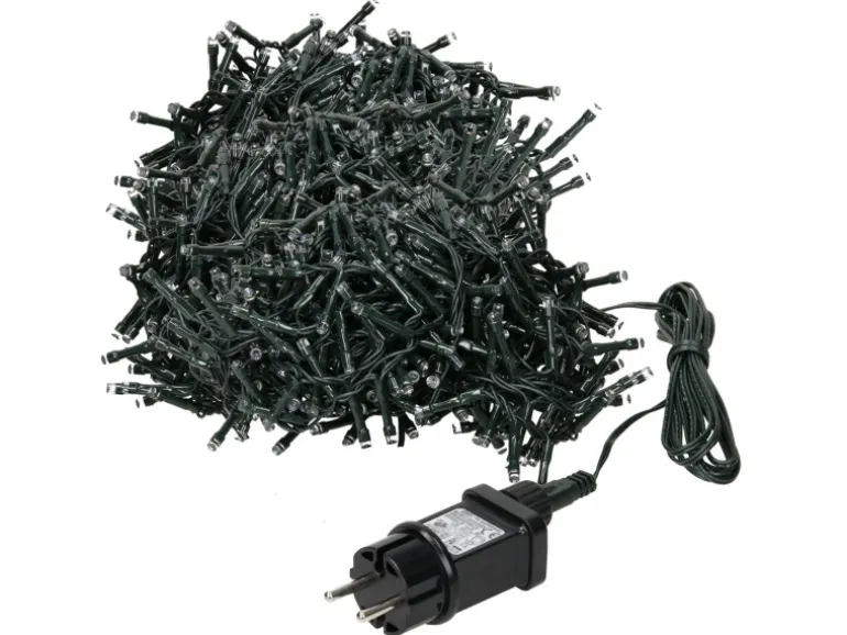 ECD Germany LED Cluster Lichterkette Extra Warmweiß 1800LED 36m 8 Programm IP44