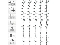 ECD Germany LED Cluster Lichterkette Bunt 36m 1800 LEDs Multifunktion