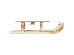 ECD Germany LED Deko Schlitten aus Holz mit LED 42x16 cm Natur-Braun
