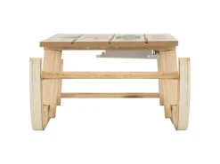ECD Germany LED Deko Schlitten aus Holz mit LED 42x16 cm Natur-Braun