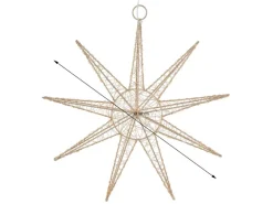 ECD Germany LED Deko Weihnachtsstern 30 Warmweiß LED 30cm Gold Batteriebetrieben