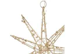 ECD Germany LED Deko Weihnachtsstern 30 cm mit 30 Warmweißen LEDs Gold