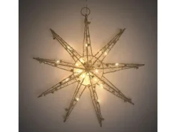 ECD Germany LED Deko Weihnachtsstern 30 cm mit 30 Warmweißen LEDs Gold