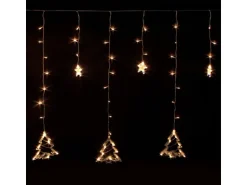 ECD Germany LED Fenster Lichtervorhang 220cm mit 138 LEDs Warmweiß 8 Funktionen